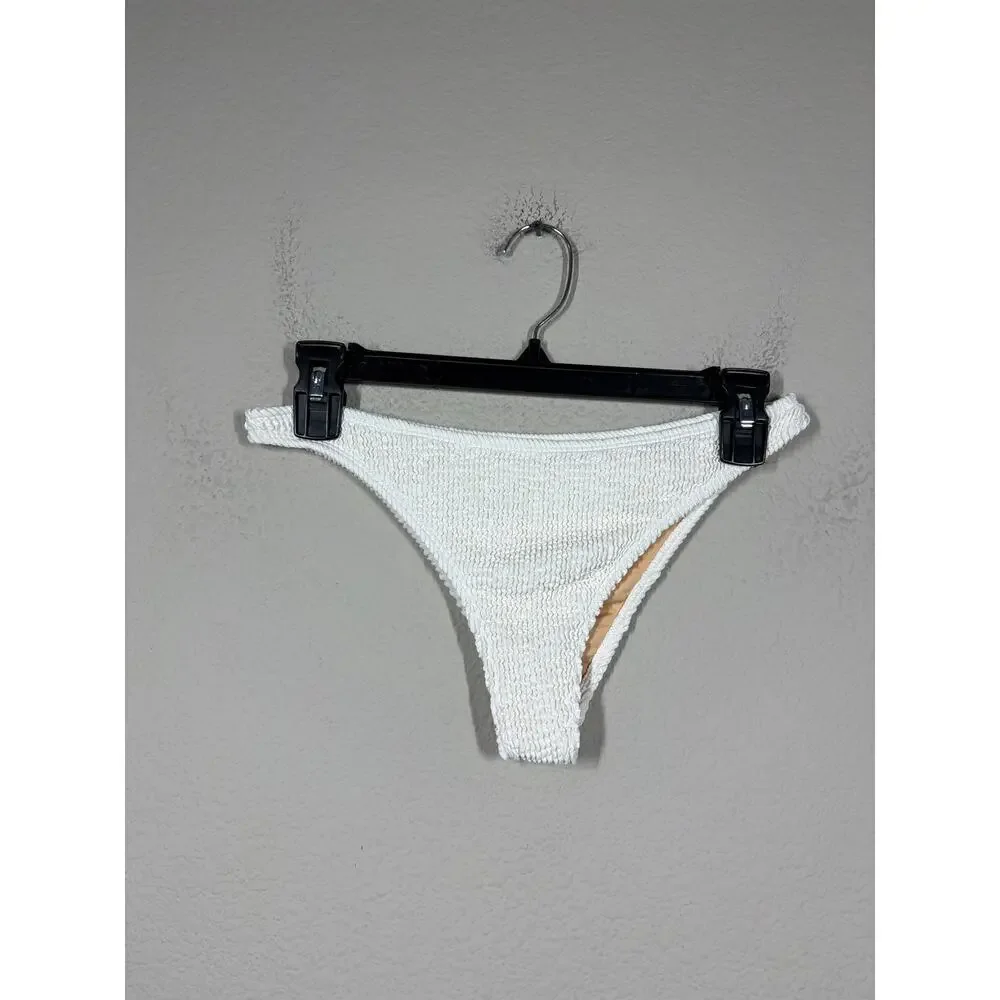 Elce Swim Womens Medium Bikini Bottoms White Nylon Blend Beachwear Swimwear